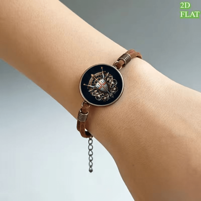 2D Flat Pattern Vintage Bangle Bracelet, Gift for Friends